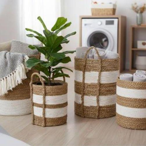 Seagrass laundry basket set